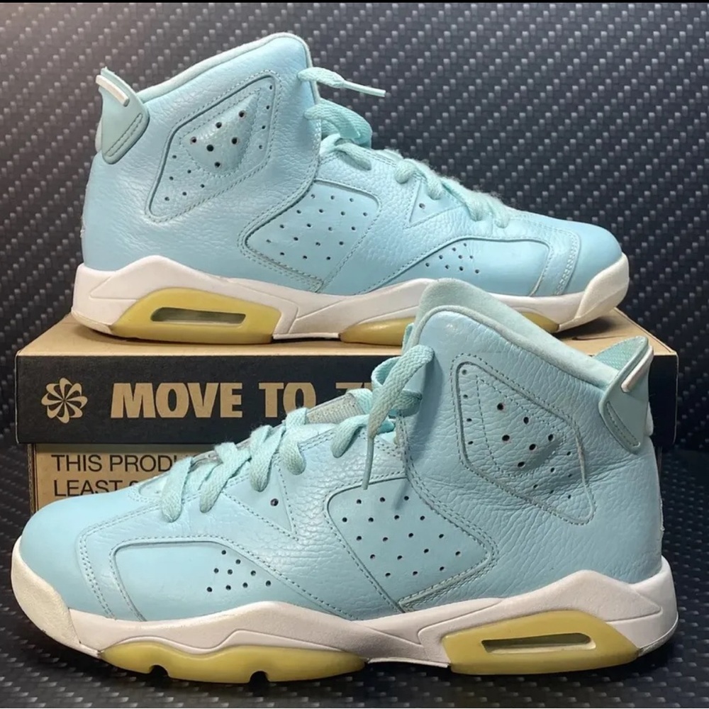 Nike Air Jordan Retro 6 GG Pantone GS Still Blue White 543390-407 Size 8Y